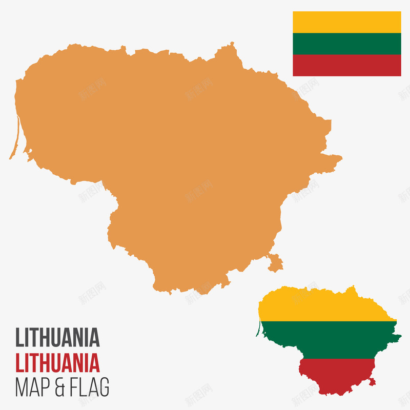 立陶宛地图png免抠素材_新图网 https://ixintu.com 实用 清晰 矢量地图 立陶宛 色块