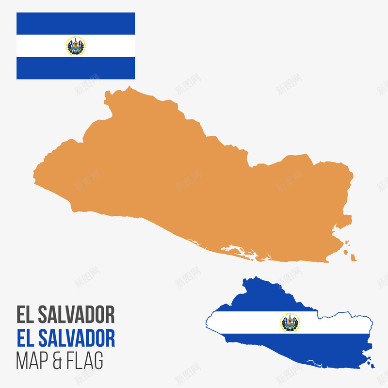 萨尔瓦多地图png免抠素材_新图网 https://ixintu.com 国旗 实用 清晰 矢量地图 色块 萨尔瓦多