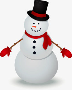 冬季可爱爵士帽雪人素材