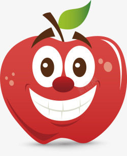 咧嘴笑咧嘴笑的苹果矢量图高清图片