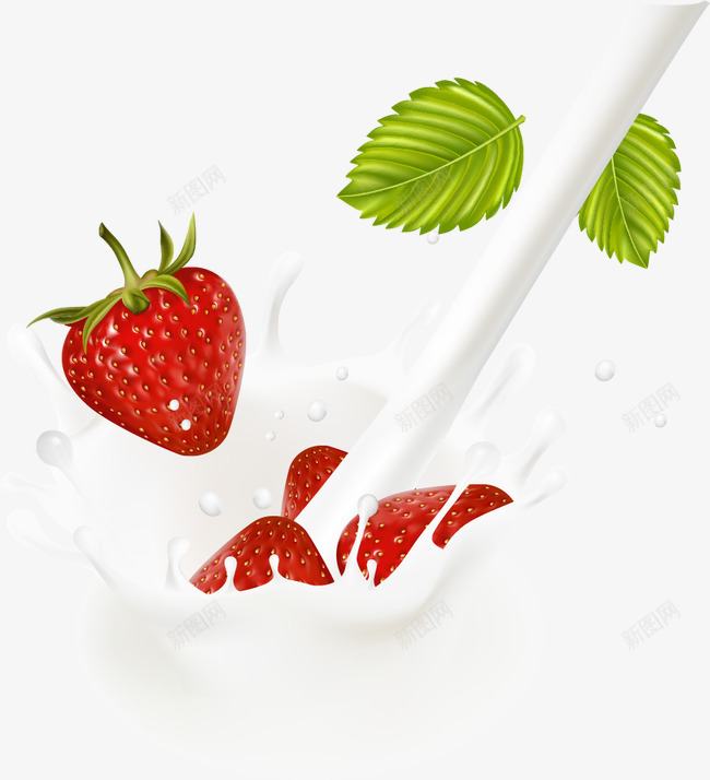 草莓水果牛奶滴喷溅png免抠素材_新图网 https://ixintu.com 喷溅 水果 滴 牛奶 草莓