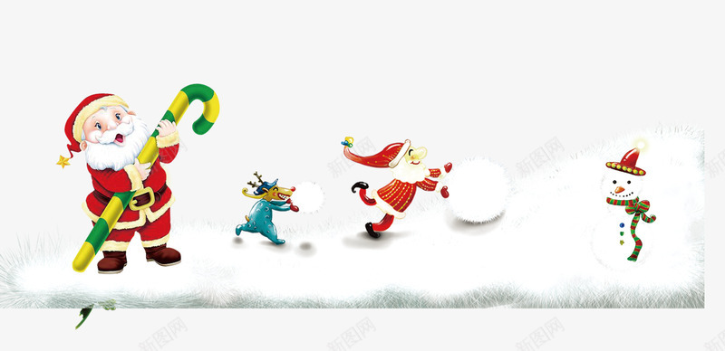 圣诞老人雪人psd免抠素材_新图网 https://ixintu.com 圣诞老人拐杖 圣诞节店铺主页设计元素 圣诞节海报 雪人