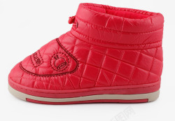 红色冬季面包靴素材