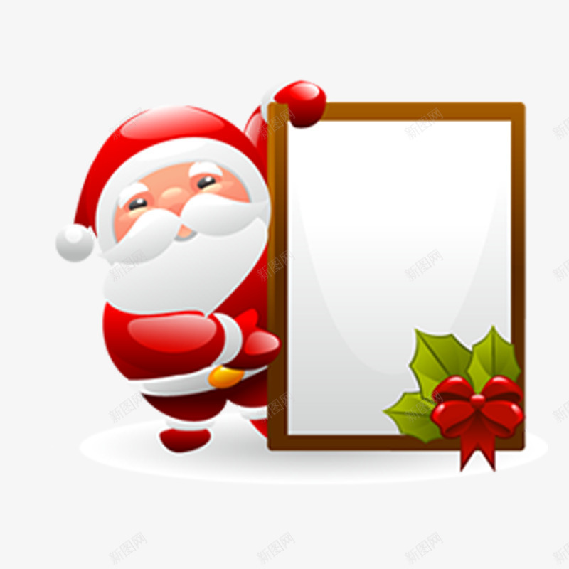 圣诞老人公示牌png免抠素材_新图网 https://ixintu.com 卡通 圣诞免抠素材 店铺公告 红色