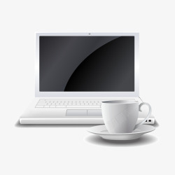 咖啡笔记本白色现代数码产品高清图片