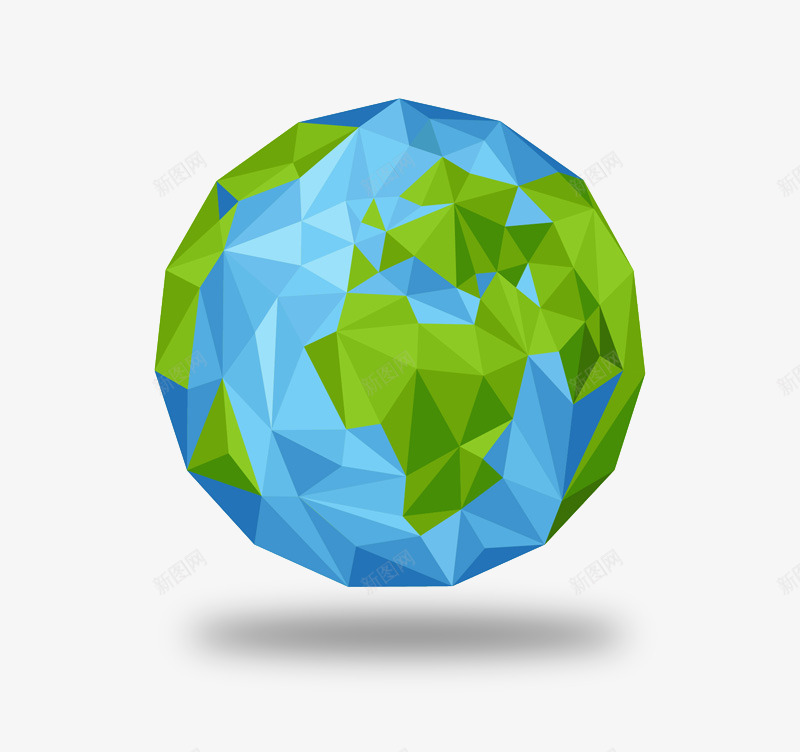 拼接的地球png免抠素材_新图网 https://ixintu.com 环保 生态 绿色 色块 设计感