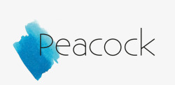 冰冰块蓝色淘宝素材PeacocK英文字高清图片