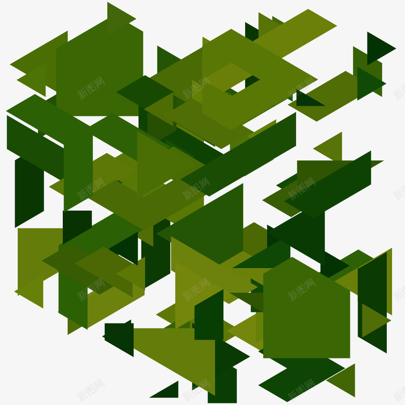 深绿色背景png免抠素材_新图网 https://ixintu.com 创意 拼图 色块 装饰
