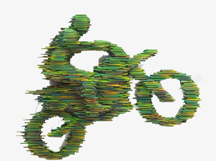 摩托png免抠素材_新图网 https://ixintu.com 卡通 模糊 绿色 色块 速度 骑车