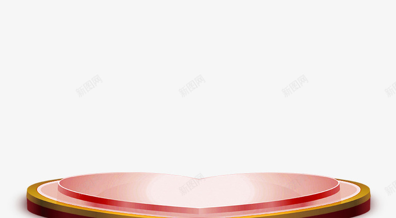 心形舞台psd免抠素材_新图网 https://ixintu.com 发光 立体 红色