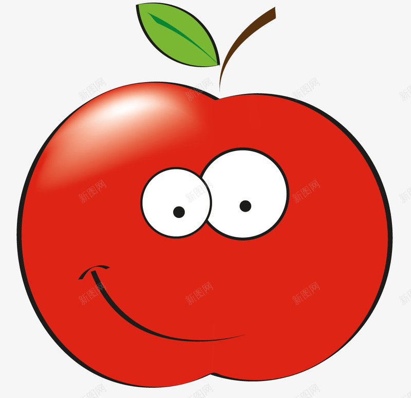 红色卡通笑脸苹果png免抠素材_新图网 https://ixintu.com 卡通笑脸 笑脸 红色卡通 苹果 苹果卡通