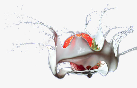 草莓牛奶喷溅效果png免抠素材_新图网 https://ixintu.com 水花 牛奶喷溅 草莓牛奶