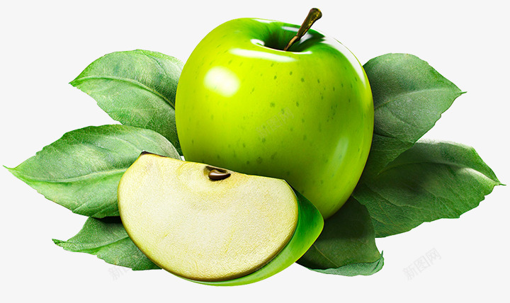 切开的绿色新鲜苹果png免抠素材_新图网 https://ixintu.com 切开 新鲜 绿色 苹果