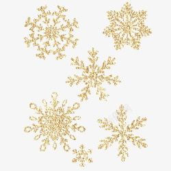 金色各式雪花图案素材