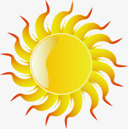 手绘黄色太阳素材