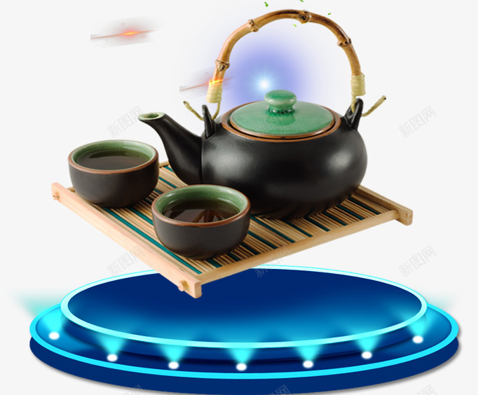 茶壶茶杯png免抠素材_新图网 https://ixintu.com 舞台 茶壶 茶座 茶水