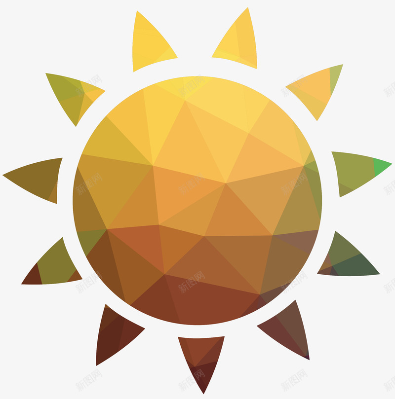 色块交接太阳png免抠素材_新图网 https://ixintu.com 交接 发光太阳 发光的太阳 圆形太阳 太阳 矢量太阳 色块