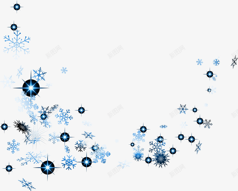 蓝色雪花闪耀png免抠素材_新图网 https://ixintu.com 免抠PNG 冬季 梦幻 清新 漂浮 蓝色 闪耀 雪花