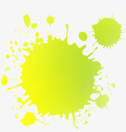 喷溅黄绿色油漆素材