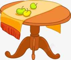卡通桌子上的水果素材