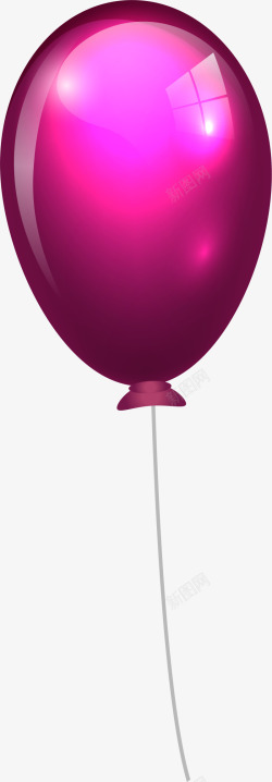 手绘紫色气球绳子素材