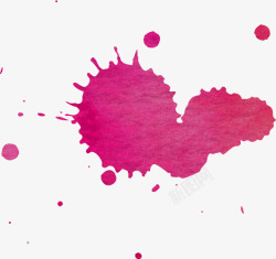 粉色水彩墨迹喷溅素材