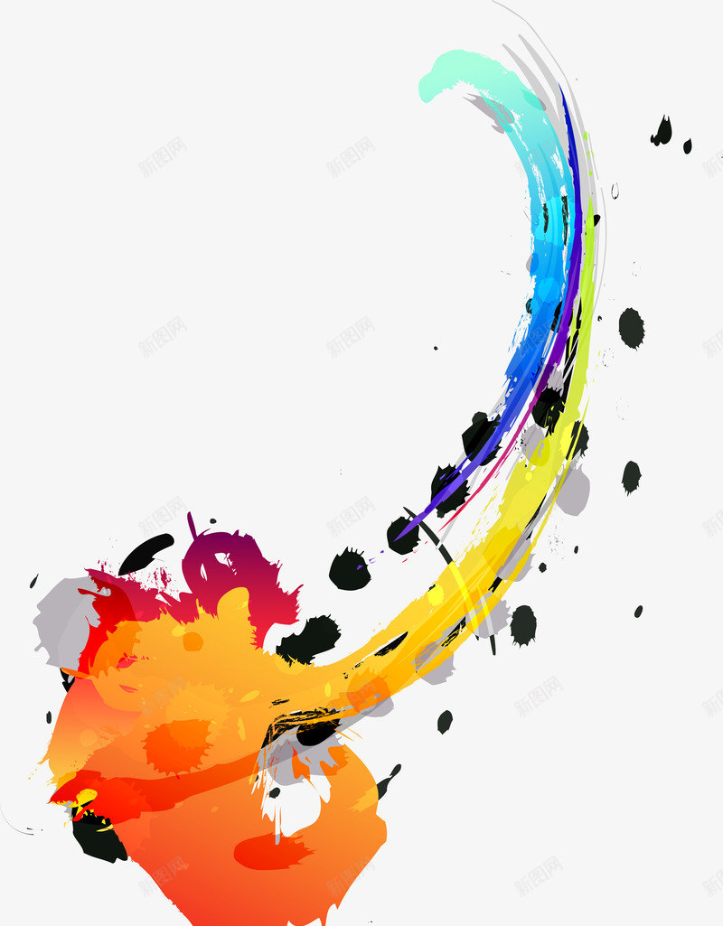 彩色喷溅图案png免抠素材_新图网 https://ixintu.com 喷溅图案 墨迹效果 彩色图案