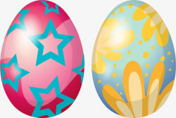 星星彩蛋复活节美丽多彩彩蛋装饰高清图片