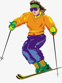 炫酷的滑雪人素材