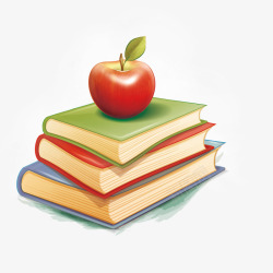 苹果和书矢量图素材