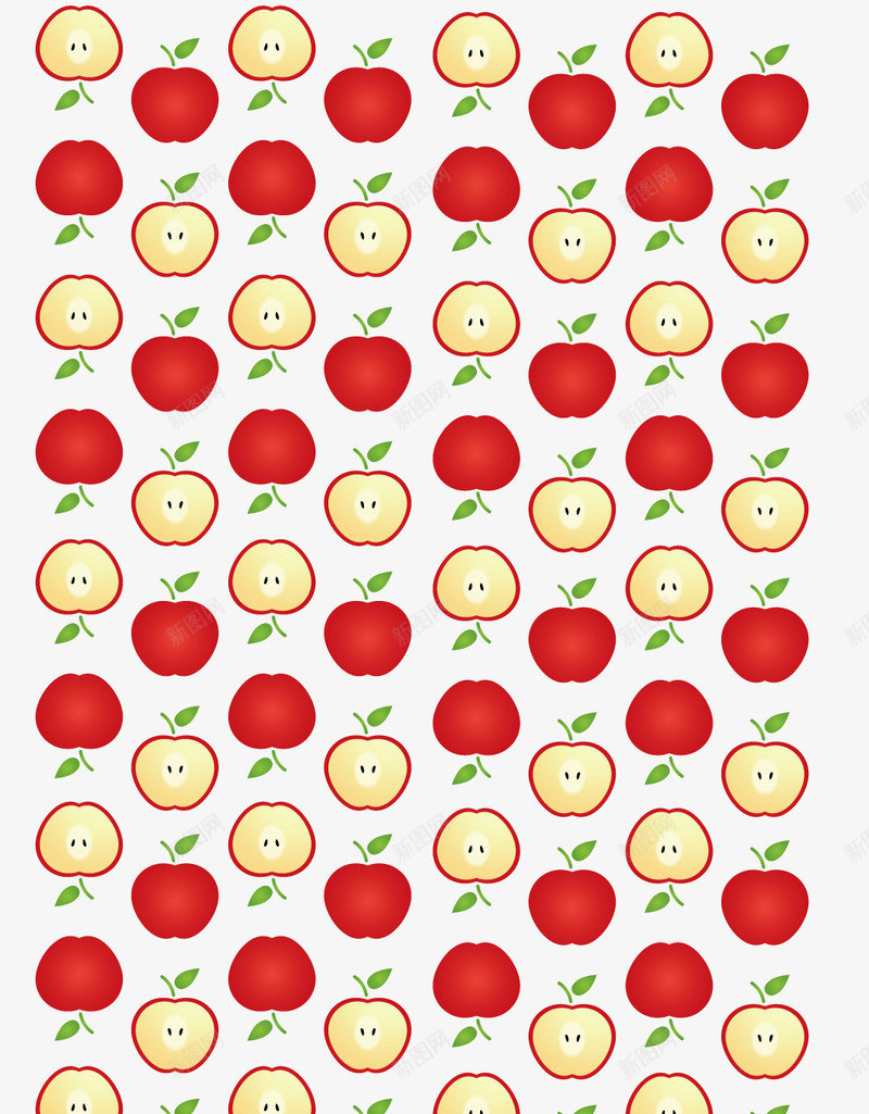 手绘红苹果png免抠素材_新图网 https://ixintu.com 切开的苹果 手绘 水果 红苹果 背景装饰 食物