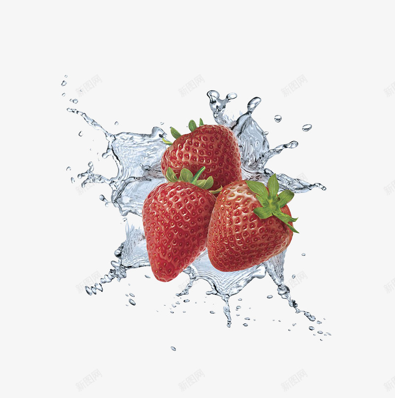 动感草莓png免抠素材_新图网 https://ixintu.com 健康 动感草莓 喷溅的水 多汁 实物 新鲜水果 新鲜草莓