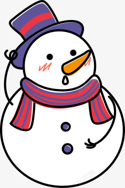 冬季可爱卡通雪人矢量图素材