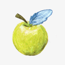青苹果卡通手绘素材