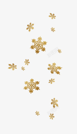 金色手绘冬季雪花经素材