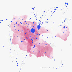 粉色喷墨装饰素材