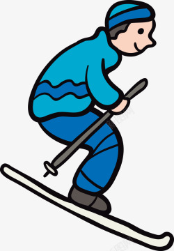 滑雪的小男孩矢量图素材