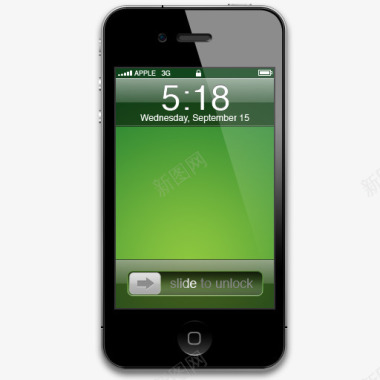苹果iphone4手机绿背景图标图标