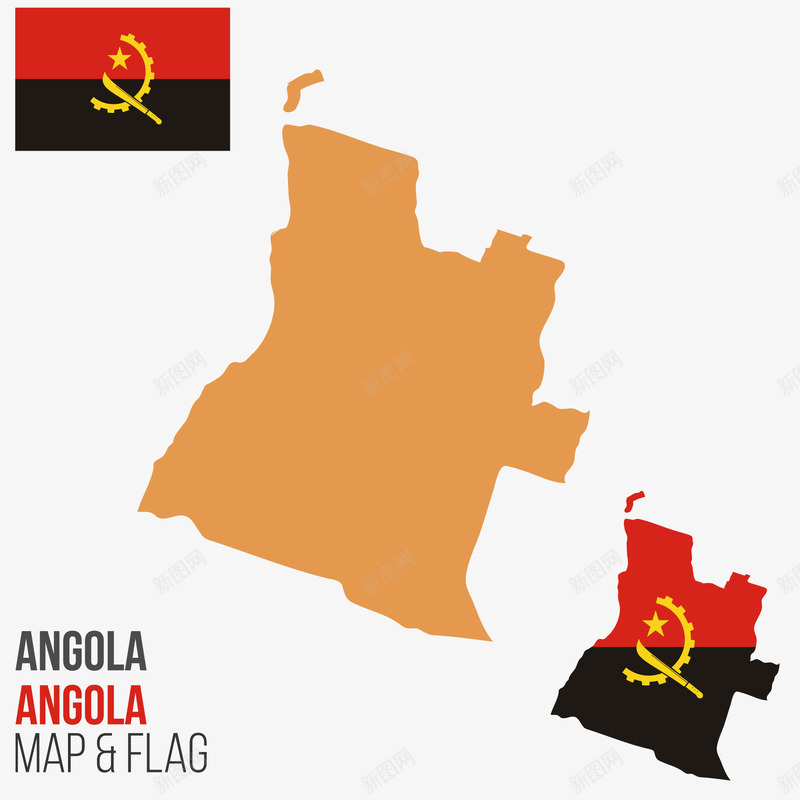 安哥拉地图png免抠素材_新图网 https://ixintu.com 安哥拉 实用 清晰 矢量地图 色块