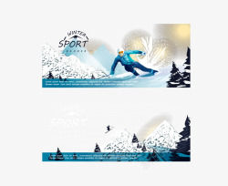 光效滑雪海报矢量图素材