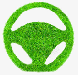 汽车污染绿色环保汽车方向盘图标高清图片