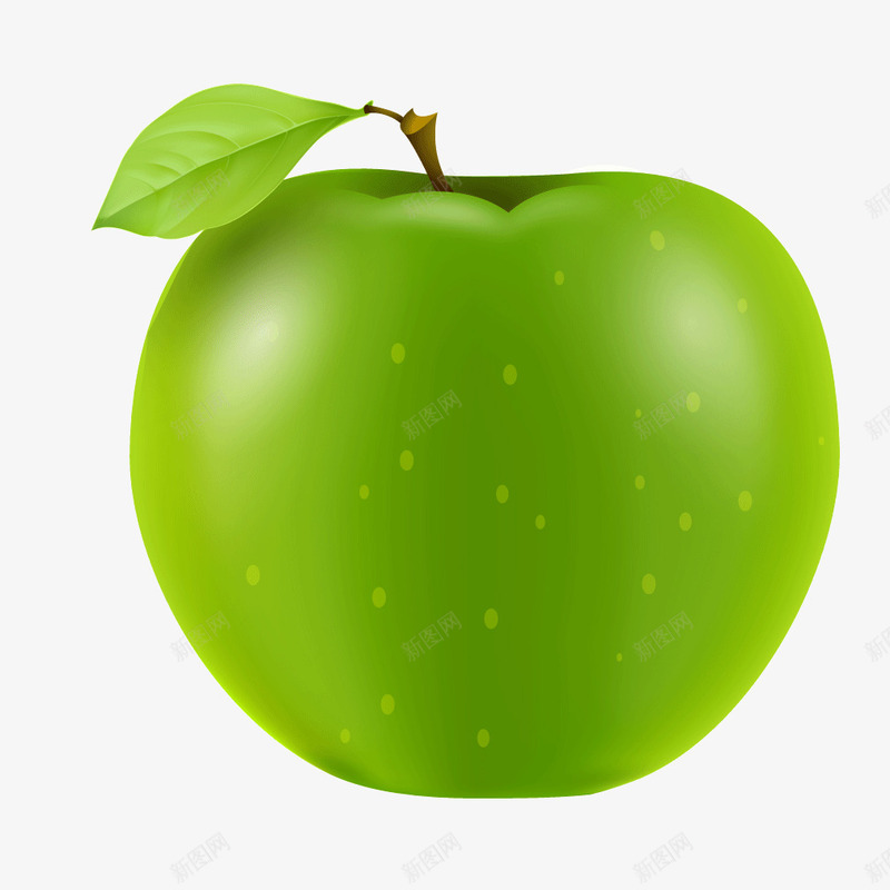 绿色质感水果苹果矢量图ai免抠素材_新图网 https://ixintu.com 水果 绿色 绿色质感 苹果 质感 矢量图