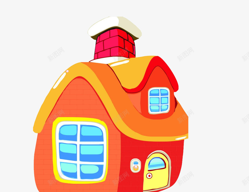 卡通房子png免抠素材_新图网 https://ixintu.com 儿童 卡通 房子 红砖 舞台 设计