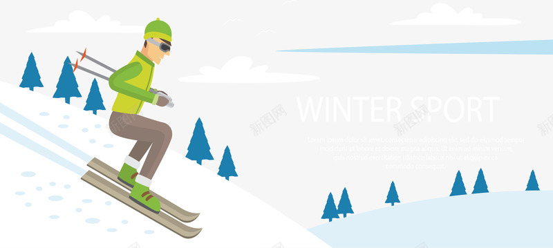 雪山滑雪的人横幅png免抠素材_新图网 https://ixintu.com 冬季滑雪 滑雪 滑雪横幅 矢量png 运动横幅 雪山滑雪