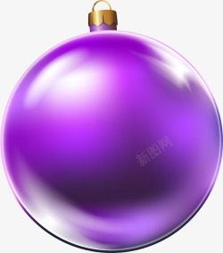 白色吊环圣诞节紫色吊球装饰高清图片
