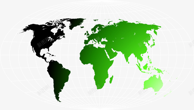 简约绿色地球大洲png免抠素材_新图网 https://ixintu.com 世界地图 地图 地球大洲 简约大洲 绿色光晕 绿色大洲