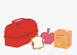 三明治免扣PNG图卡通便当盒和食物矢量图高清图片