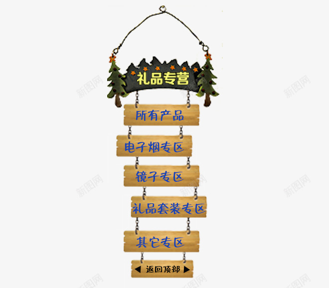 店铺导航栏psd免抠素材_新图网 https://ixintu.com 侧边栏 创意设计 木质 链接
