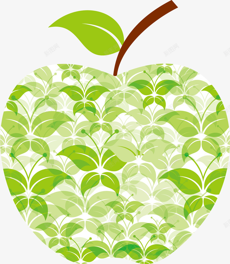 绿色禾苗组成的苹果png免抠素材_新图网 https://ixintu.com 禾苗 组成 绿色 苹果
