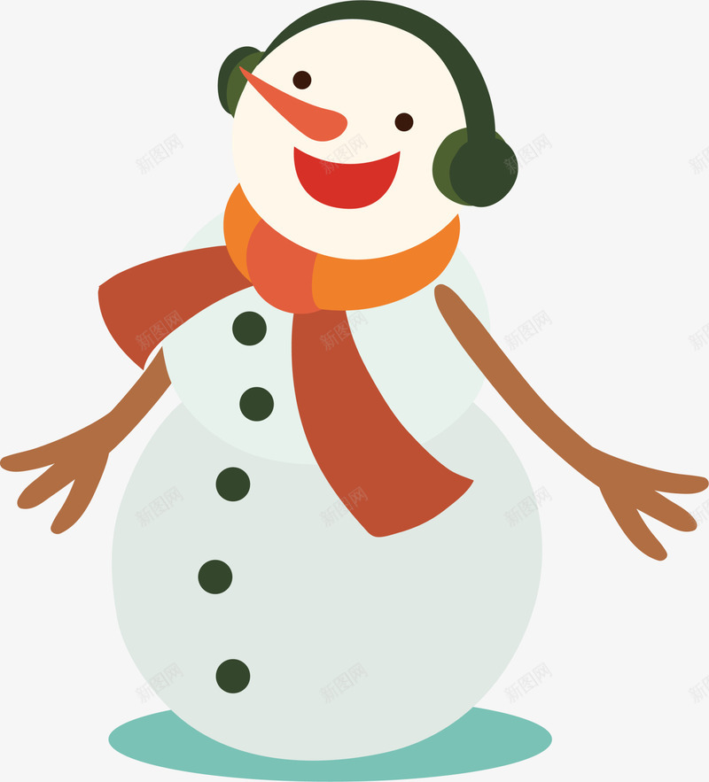 白色卡通微笑雪人png免抠素材_新图网 https://ixintu.com 冬天 冬季 可爱雪人 堆雪人 微笑雪人 白色雪人 装饰图案
